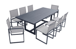 VIG Furniture Renava Wake + Kayak - Modern Outdoor Grey Dining Table Set VGGE-WAKE-KAYAK-DT-SET-GRY