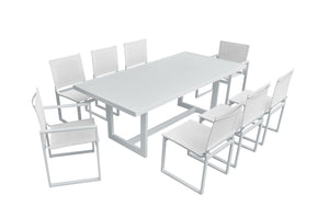 VIG Furniture Renava Wake + Kayak - Modern Outdoor Off-White Dining Table Set VGGE-WAKE-KAYAK-DT-SET-WHT