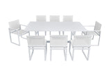 VIG Furniture Renava Wake + Kayak - Modern Outdoor Off-White Dining Table Set VGGE-WAKE-KAYAK-DT-SET-WHT