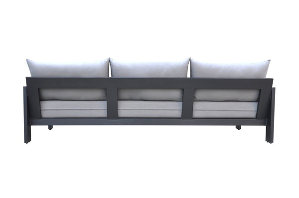VIG Furniture Wake Modern Charcoal Outdoor Sofa — 86" Contemporary 3-Seat, Water‑Resistant Cushions, Rust‑Proof Frame, 800Lb Capacity VGGEMONTALK-GREY-S