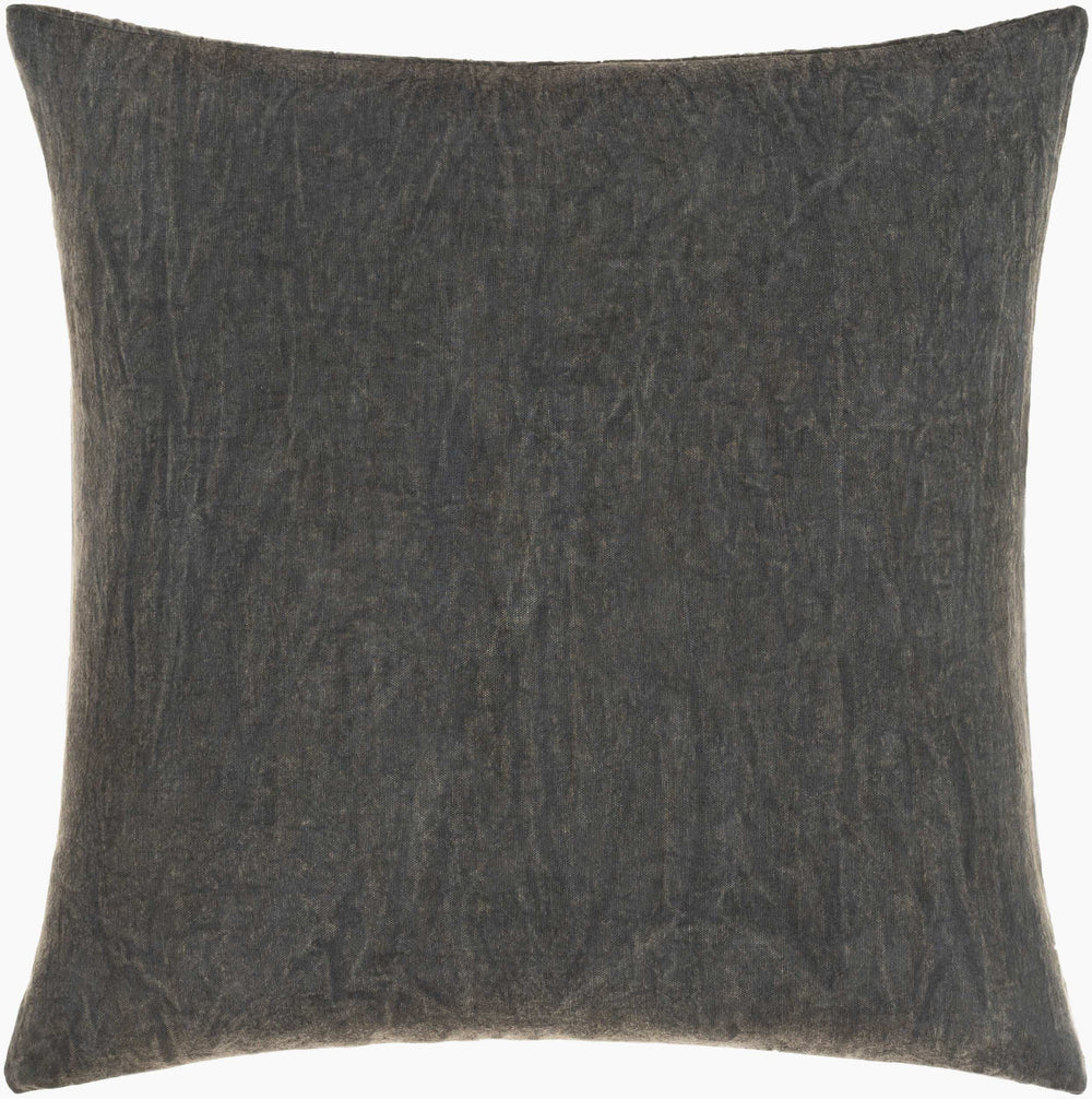Surya Winona 18"L X 18"W Cozy Cotton Accent Pillow For Rustic Elegance In Living Room Or Bedroom Decor Charcoal Cotton,Cotton Wao002-1818