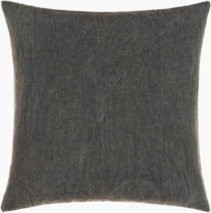 Surya Winona 18"L X 18"W Cozy Cotton Accent Pillow For Rustic Elegance In Living Room Or Bedroom Decor Charcoal Cotton,Cotton Wao002-1818