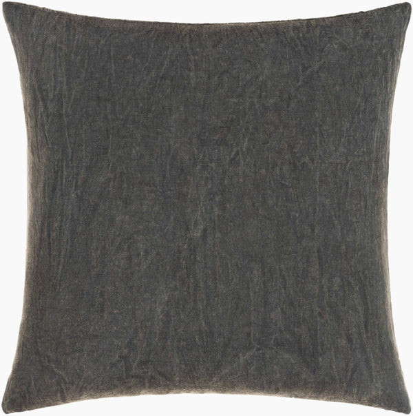 Surya Winona 18"L X 18"W Cozy Cotton Accent Pillow For Rustic Elegance In Living Room Or Bedroom Decor Charcoal Cotton,Cotton Wao002-1818