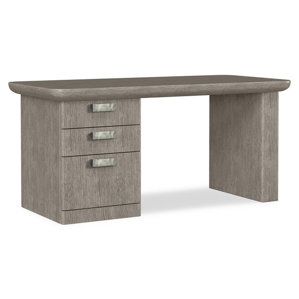 Bernhardt Bernhardt Monolith Desk With Wirebrushed Oak Puma Finish, 3 Drawers, Rustic-Modern Sculptural Design 343510