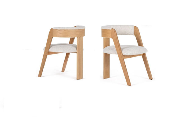 VIG Furniture Modrest Washington - Modern Cream Fabric + Natural Oak Dining Chair (Set of 2) VGME121259-CRM-DC