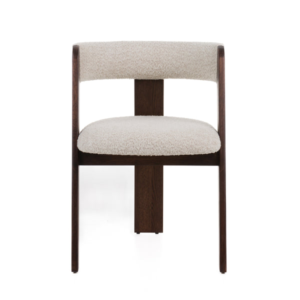 Vig Furniture Modrest Washington - Chic Cream Fabric Dining Chair Set With Brown Oak Frame For Elegant Spaces Cream  Vgme121259-crm-dc-1