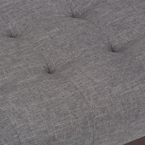 English Elm Draper - Stylish Mid-Century Tufted Ottoman Bench In Slate Grey For Versatile Home Decor Use B136P158192