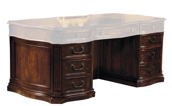 Hekman Furniture 7-9160p  Peds & Modesty Panel For Exceptional Privacy In Office Spaces And Beyond Old World Walnut Burl Peds & Modesty Panel 79160p