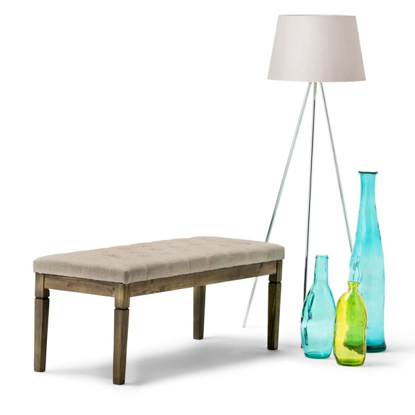 English Elm Waverly Tufted Ottoman Bench - Elegant Natural Upholstery For Versatile Home Décor & Comfort B136P159922-GIGA