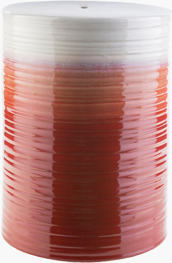 Surya Waverly 18"H Ceramic Garden Stool - Modern Minimalist Design For Indoor & Outdoor Chic Decor Red Ceramic,Ceramic Wav327-m