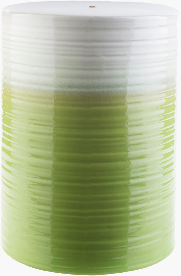 Surya Waverly 18"H Ceramic Garden Stool - Modern Minimalist Design For Indoor & Outdoor Chic Decor Green Ceramic,Ceramic Wav328-m