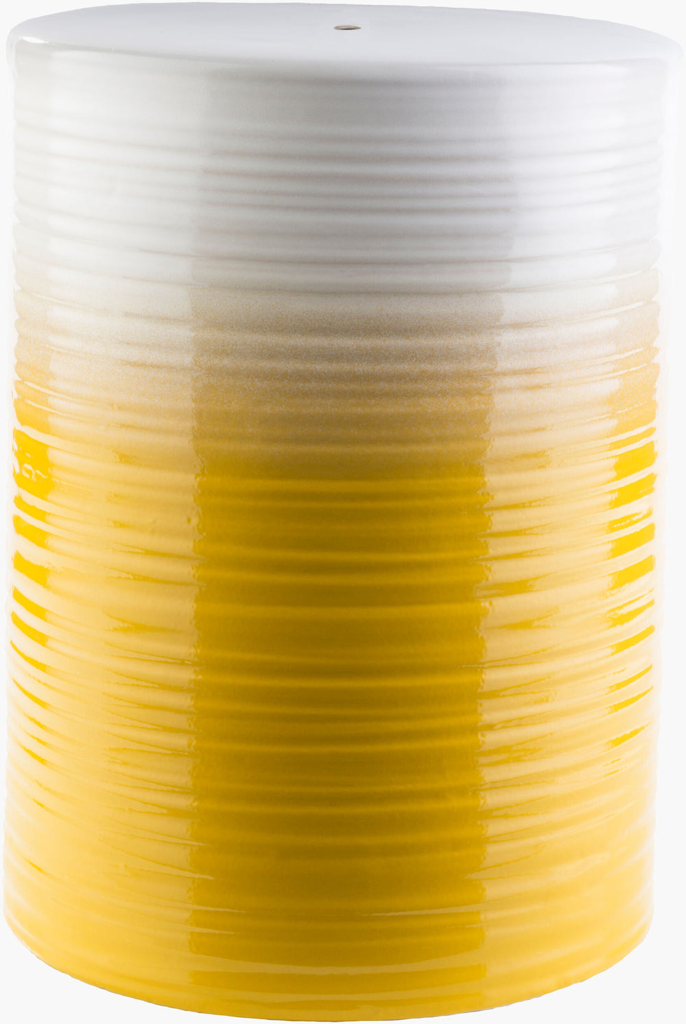 Surya Waverly 18"H Ceramic Garden Stool - Modern Minimalist Design For Indoor & Outdoor Chic Decor Yellow Ceramic,Ceramic Wav329-m