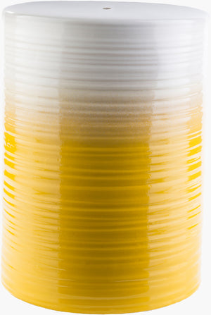 Surya Waverly 18"H Ceramic Garden Stool - Modern Minimalist Design For Indoor & Outdoor Chic Decor Yellow Ceramic,Ceramic Wav329-m