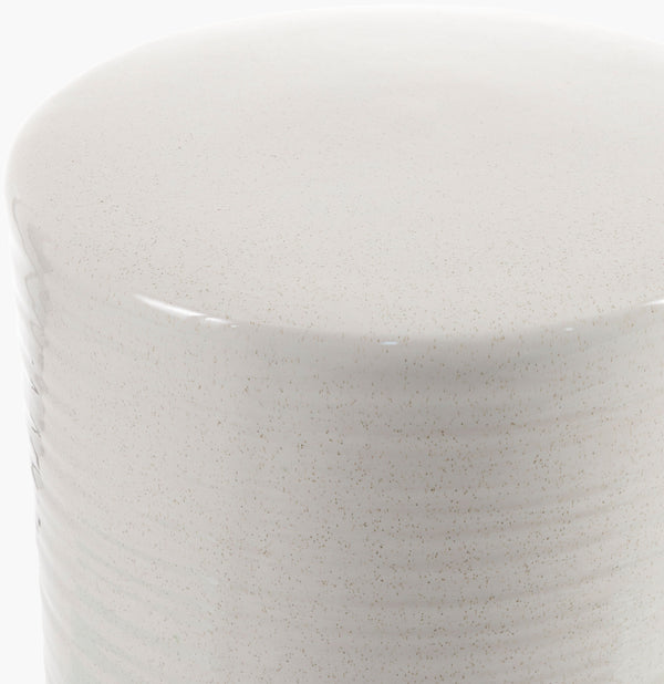 Surya Waverly 18"H Ceramic Garden Stool - Modern Minimalist Design For Indoor & Outdoor Chic Decor Top, Cream Ceramic,Ceramic Wav345-171313