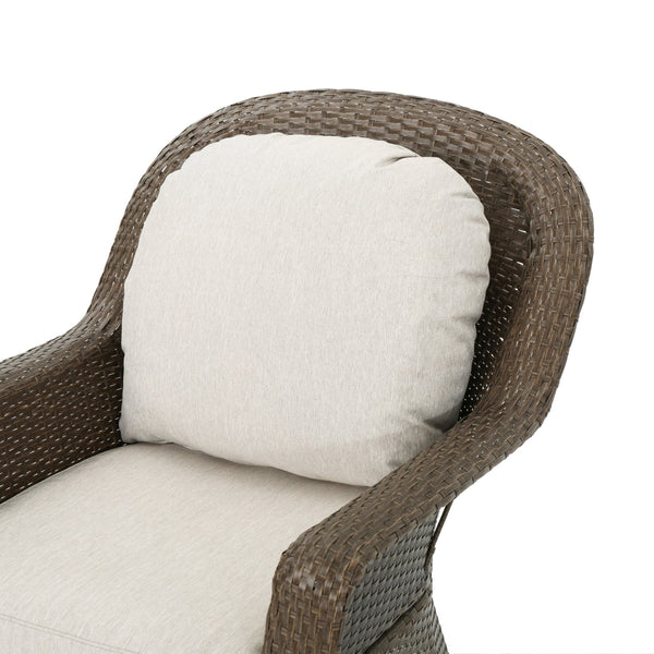 English Elm Christopher Knight Home® - Liam Swivel Club Chair Set Of 2 - Stylish Brown Rattan Outdoor Seating With Weather-Resistant Cushions 61516.00BRN