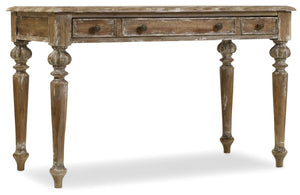 Hooker Furniture Chatelet Caramel Froth Writing Desk With Bonded Leather Surface, Drop-Front Keyboard Drawer, Rustic Charm 5300-10482
