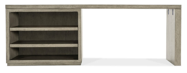 Hooker Furniture Linville Modern 72" Oak Veneer Desk In Smoked Mink Finish With Open Shelving, Float-Ready Design 24.00 L x 84.00W x 30.00H 6150-10916-85