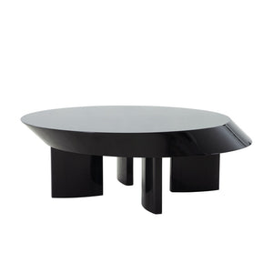 Pasargad Home Rivano Shiny Black Coffee Table - Modern Elegance For Your Living Space, 43.7"W Shiny Black Mdf Plz-254c