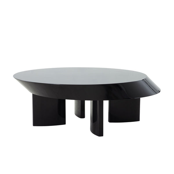 Pasargad Home Rivano Shiny Black Coffee Table - Modern Elegance For Your Living Space, 43.7"W Shiny Black Mdf Plz-254c