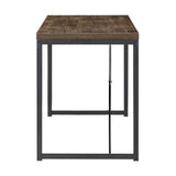 Homelegance By Top-Line Emely Black Metal Rustic Desk with USB Charging Station Black MDF