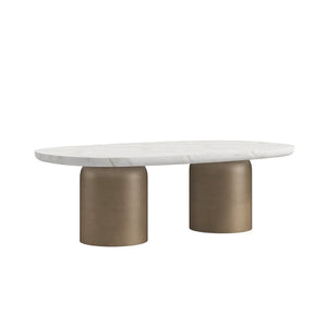 A.R.T. Furniture Verge Oval Cocktail Table – Sculptural Marble Top & Elegant Metal Base for Modern Living Spaces 337302-1043BS
