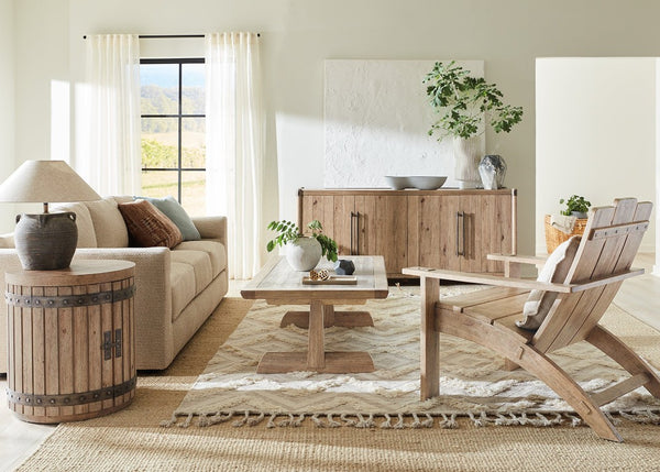 Hooker Furniture Vineyard Pecky Hickory Wine Barrel End Table With Sonoma Finish, Rustic Storage, Soft-Close Doors 6952-80115-80