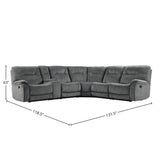 Parker House Parker Living Cooper - Shadow Grey 6 Piece Modular Manual Reclining Sectional Shadow Grey 100% Polyester (S) MCOO-PACKA-SGR