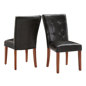 Homelegance By Top-Line Treves Tufted Faux Leather Dining Chairs (Set of 2) Cherry Wood