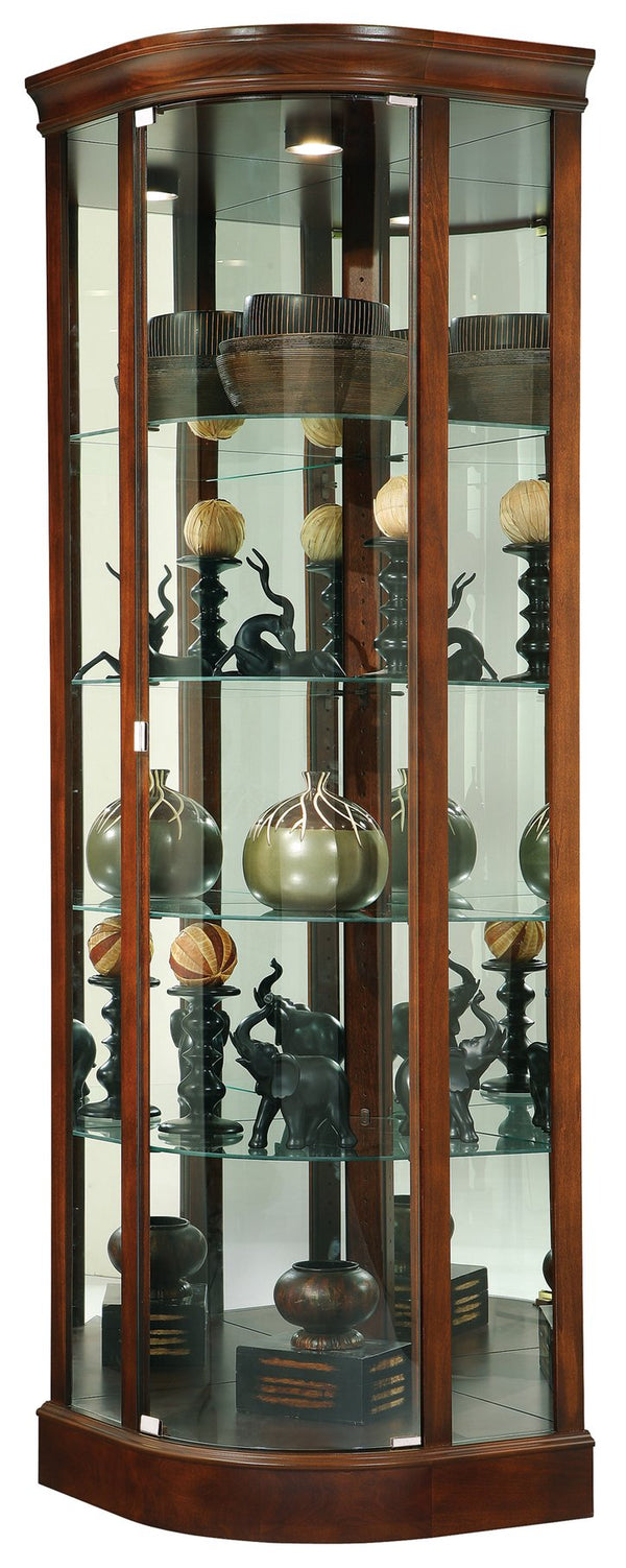 Hekman Furniture 680529 Marlowe Curio Cabinet - Elegant Display With Adjustable Shelves, Interior Lighting & Durability Hampton Cherry Marlowe Corner Curio Cabinet 680529