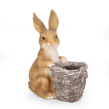 Christopher Knight Home® - Noble House - Tooke Outdoor Decorative Rabbit Planter, White and Brown