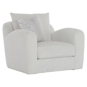 Bernhardt Asher Fabric Swivel Chair White,Cream Fabric P1052SA