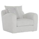 Asher Luxurious Swivel Chair with Curved Arms and Deep Seat, Fully Assembled