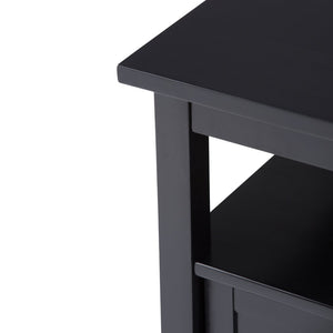 English Elm Warm Shaker Solid Wood 20” Wide End Table In Elegant Black Finish - Stylish Storage & Versatile Design B136P159701-GIGA