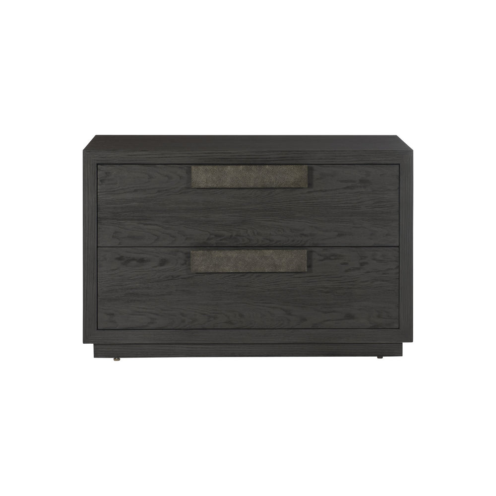 Bernhardt Bernhardt Keali Nightstand With Ebonized Pine Finish, Cast-Aluminum Pulls, Two Soft-Glide Drawers 309234