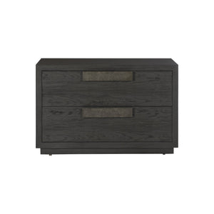 Bernhardt Bernhardt Keali Nightstand With Ebonized Pine Finish, Cast-Aluminum Pulls, Two Soft-Glide Drawers 309234