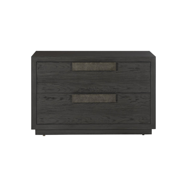 Bernhardt Bernhardt Keali Nightstand With Ebonized Pine Finish, Cast-Aluminum Pulls, Two Soft-Glide Drawers 309234