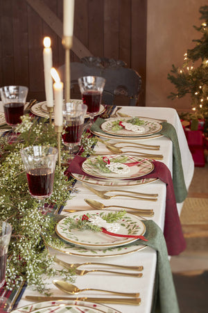 Lenox Holiday Plaid 12-Piece Dinnerware Set Red & Green, IVORY PORCELAIN 894963