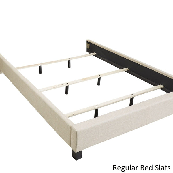 Homelegance By Top-Line Matson Button Tufted Linen Upholstered Bed Grey Linen