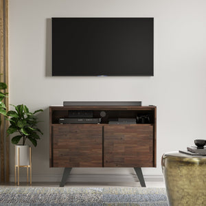 English Elm Lowry 42" Industrial Tv Media Stand - Handcrafted Acacia Wood, Vintage Charm & Durable Storage Solutions B136P158880