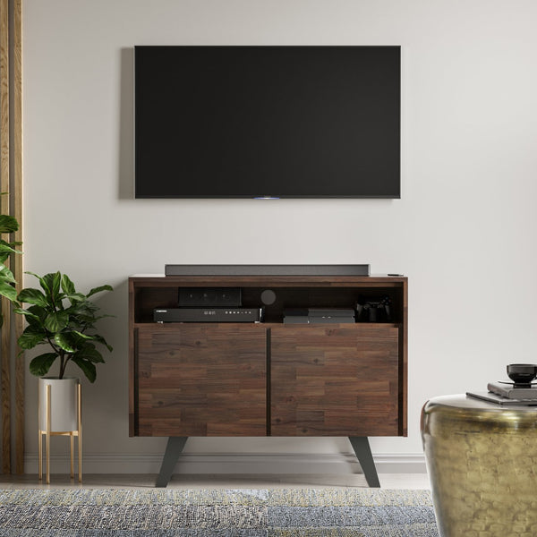English Elm Lowry 42" Industrial Tv Media Stand - Handcrafted Acacia Wood, Vintage Charm & Durable Storage Solutions B136P158880