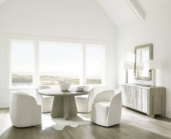 Bernhardt Bernhardt Arcadia Arm Chair — Sculptural Fully Upholstered Rustic Modern Seat With Hidden Casters 334504