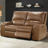 Parker House Swift - Bourbon Power Reclining Sofa And Loveseat Brown Top Grain Leather With Match (X) Mswi-32ph-bou