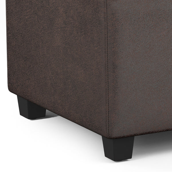 English Elm Avalon Extra Large Storage Ottoman Bench - Stylish Dark Brown Faux Leather With Hidden Storage Solutions B136P158655