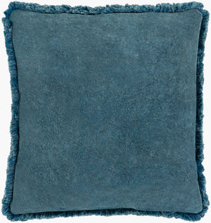 Surya Washed Cotton Velvet Accent Pillow 22"L X 22"W - French Country Cottage Style For Cozy Elegance Charcoal Cotton,Cotton Wcv002-2020d