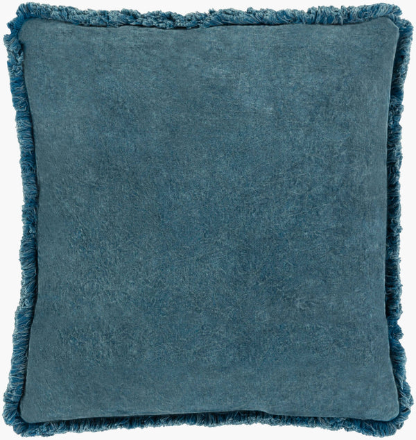Surya Washed Cotton Velvet Accent Pillow 22"L X 22"W - French Country Cottage Style For Cozy Elegance Charcoal Cotton,Cotton Wcv002-2020d