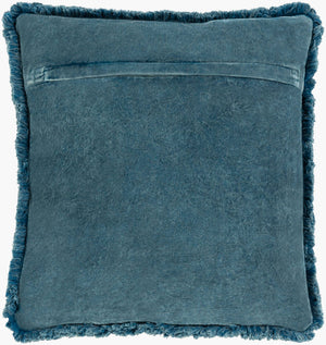Surya Washed Cotton Velvet Accent Pillow 22"L X 22"W - French Country Cottage Style For Cozy Elegance Charcoal Cotton,Cotton Wcv002-2020d