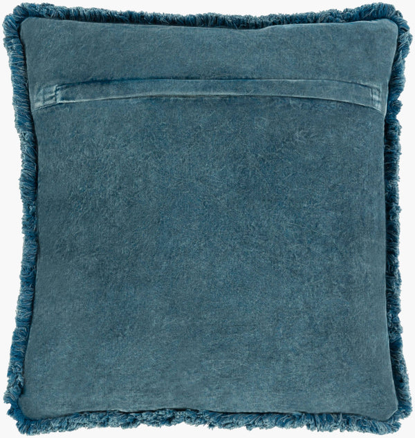Surya Washed Cotton Velvet Accent Pillow 22"L X 22"W - French Country Cottage Style For Cozy Elegance Charcoal Cotton,Cotton Wcv002-2020d