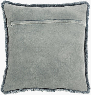 Surya Washed Cotton Velvet Accent Pillow 22"L X 22"W - French Country Cottage Style For Cozy Elegance Slate Cotton,Cotton Wcv003-1818d