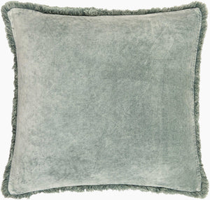 Surya Washed Cotton Velvet Accent Pillow 22"L X 22"W - French Country Cottage Style For Cozy Elegance Sage Cotton,Cotton Wcv005-1818