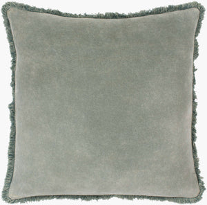 Surya Washed Cotton Velvet Accent Pillow 22"L X 22"W - French Country Cottage Style For Cozy Elegance Sage Cotton,Cotton Wcv005-2020d